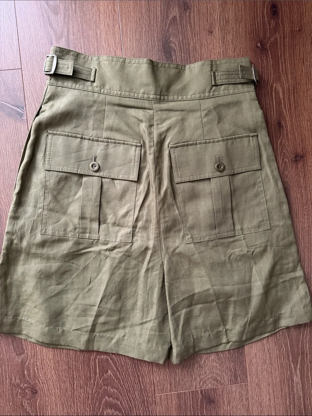 COS Olive Green Women's Pleated Shorts